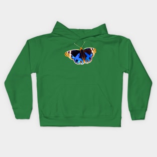 Blue Pansy Butterfly Kids Hoodie